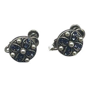 Mariana dangle drop earrings handmade crystal white silver tone floral READ NEW